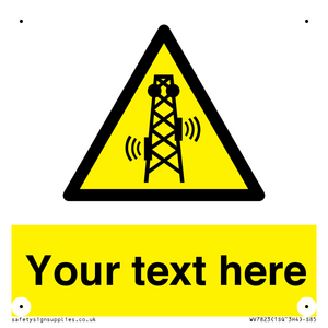 Custom warning RF radiation transmitter